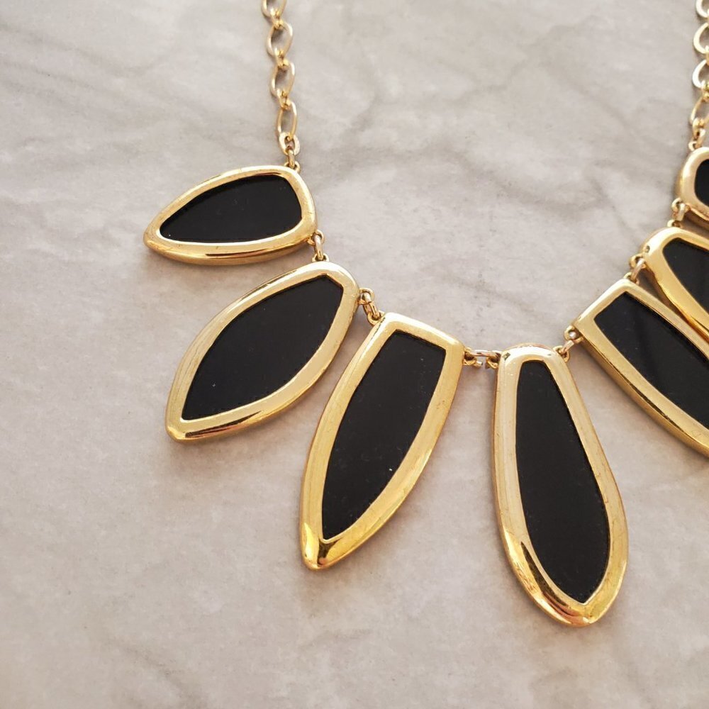 ✨ Stella and Dot Allegra Black Enamel Rhinestone Crystal Pave Statement ✨ - Picture 15 of 16